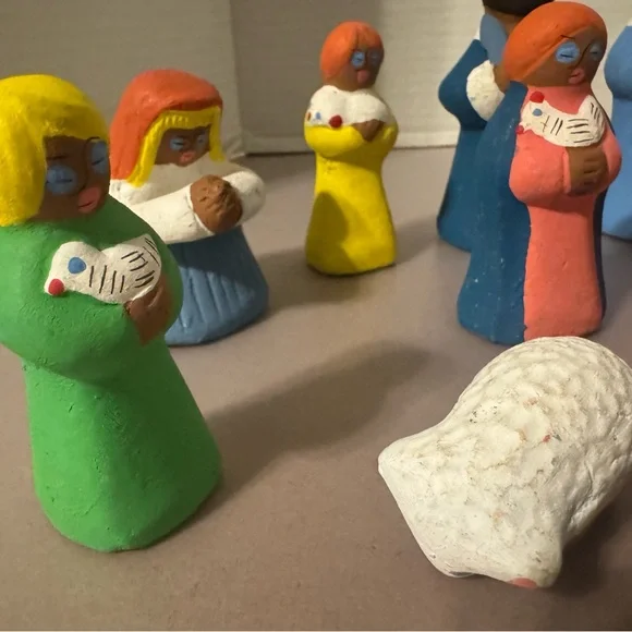 Vibrant Holiday Nativity Figurine Set - Picture 3 of 7